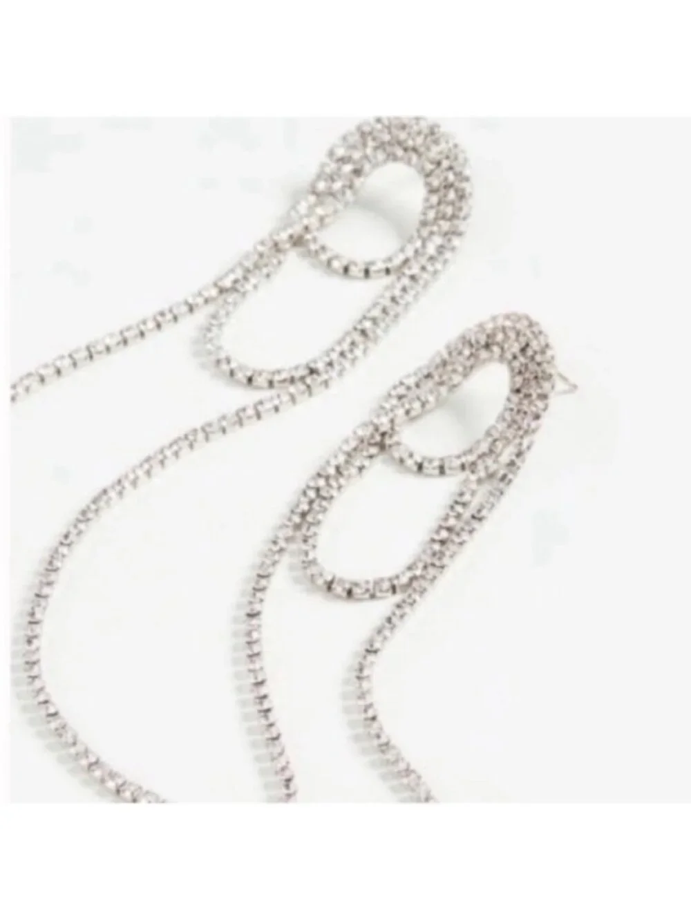 New! Rhinestone Loop Drop Earrings (1045) NWOT